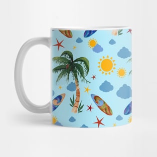 Cute Summer Surfer Pattern Mug